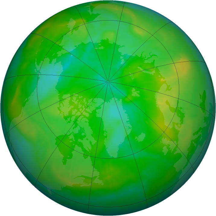 Arctic ozone map for 08 July 2009